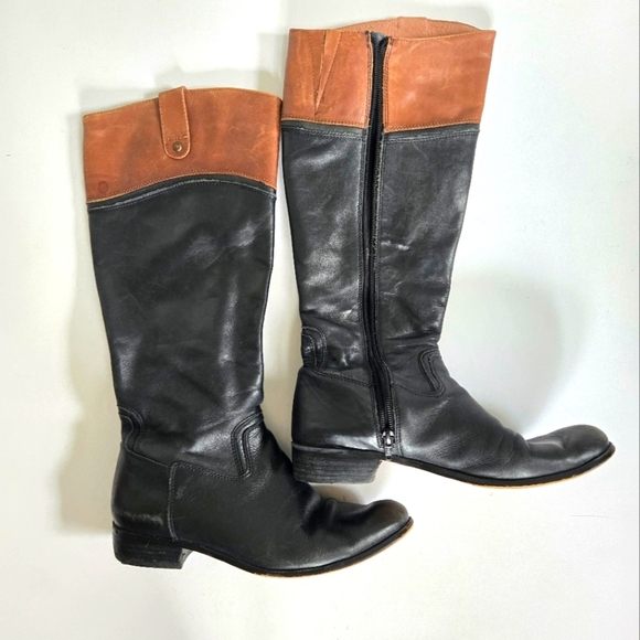 Corso Como Vibram knee high Riding Boot Black Brown Womens size 8 - Picture 1 of 8